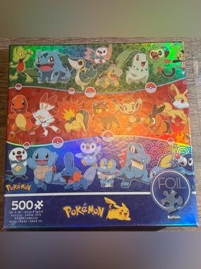 Pokemon Foil 500-Piece Puzzle with Rainbow Holographic Colors brand new sealed
